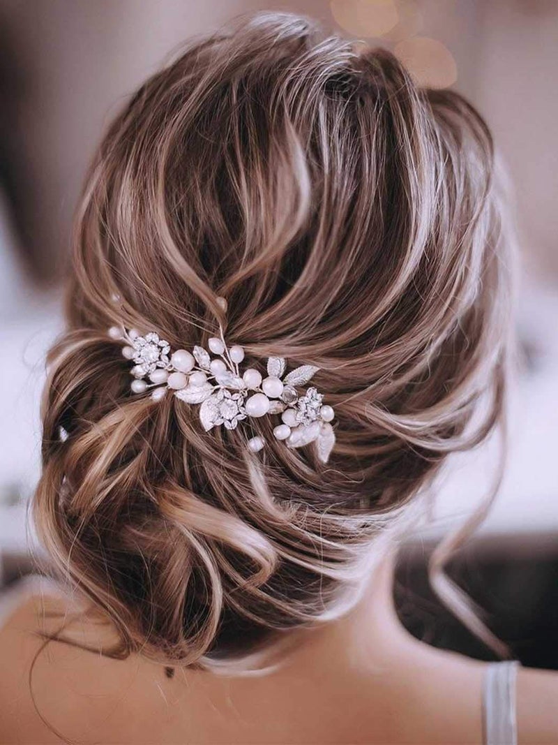 Gorais Bride Wedding Hair Vine Pearl Bridal Headpieces Leaf Hair Accessories for Women and Girls - Image 1